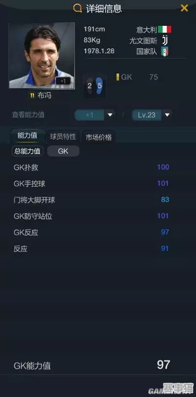 FIFA 足球世界中布冯哪张卡最好